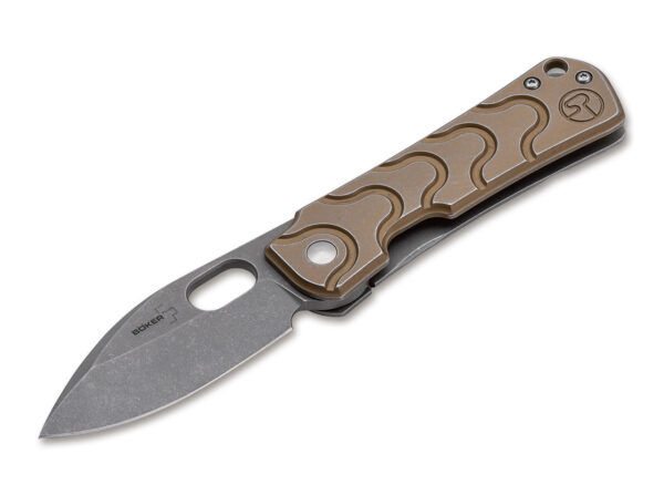 Böker Plus Gust, Einhandmesser mit Edelstahl Griff