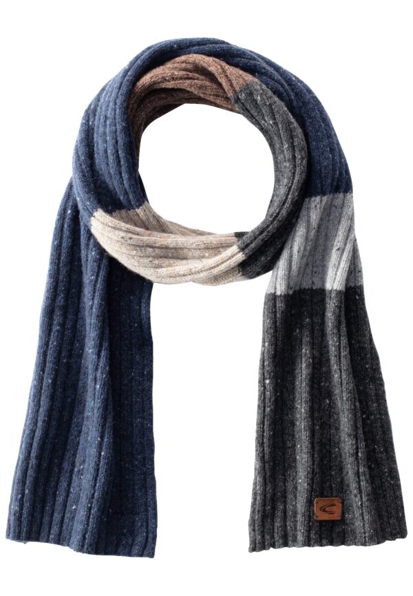 camel active Herren Strickschal blockfarben grau