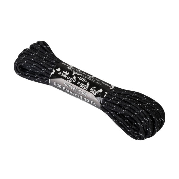 Paracord 550 Fallschirmschnur 15 Meter Black  belastbar bis 250 kg.