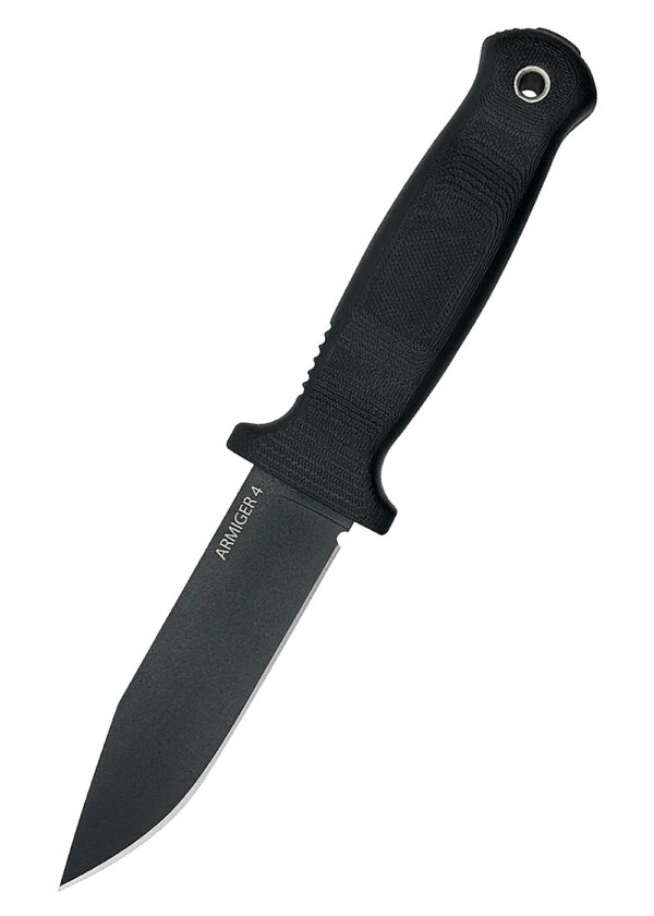 Demko Arminger 4 schwarz feststehendes Messer mit Clip-Point-Klinge