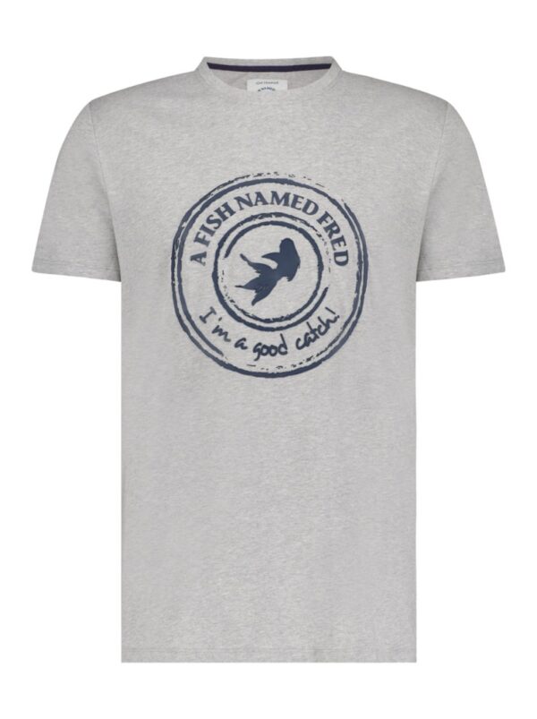 A Fish Named Fred Herren T-Shirt Rubber Logo grau