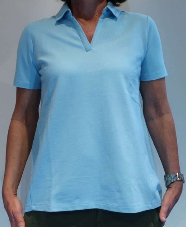 Maerz Damen Polo Shirt Piqué blau
