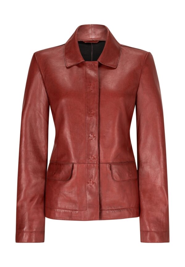 Milestone Damen Übergangsjacke Lederjacke Arista rot