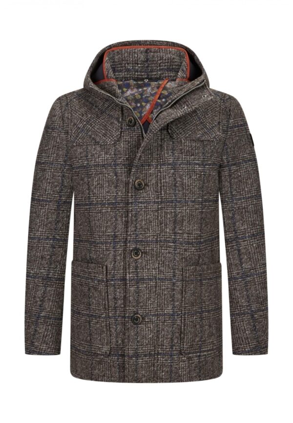 Milestone Herren Stoffmantel Parka Fleming C grau