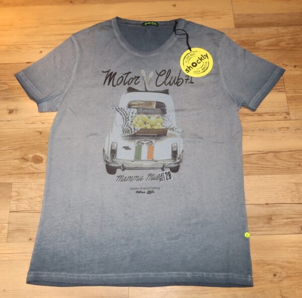 shockly Herren T-Shirt Sommer Fiat 500 washer mittelblau