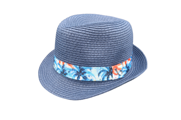 A Fish Named Fred Herren Strohhut StrawHat Carnival blau