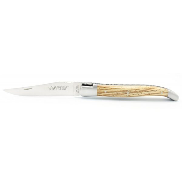 Laguiole Village Taschenmesser, 12 cm stabilisierter Buchenholzgriff
