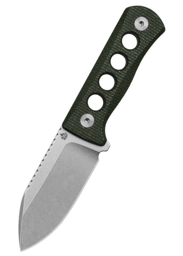 QSP Canary Neckknife mit G10 Griff und Kydexscheide silber/grün