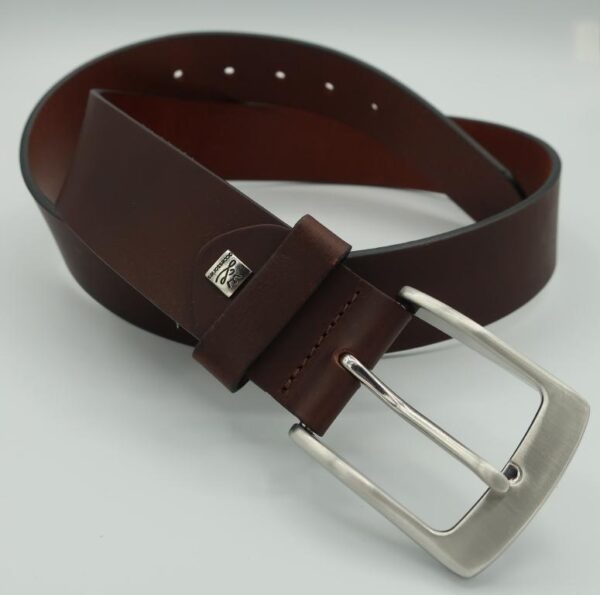 Vollrind Ledergürtel 4cm breit, kürzbar, dunkelbraun
