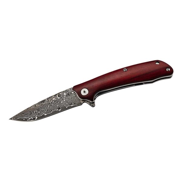 Puma Tec Einhandmesser mit Sandelholz und Damaszener Stahl
