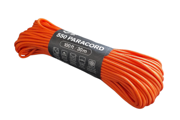 Paracord 550 Fallschirmschnur 30 Meter, Neon Orange