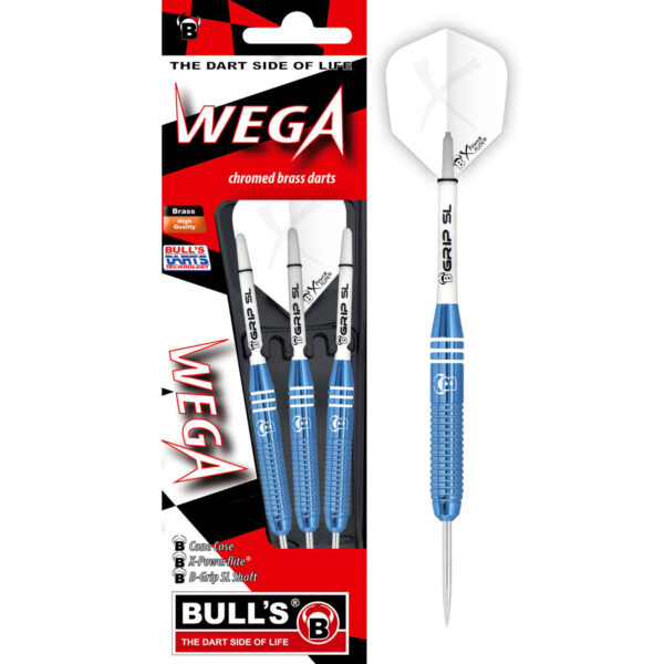 BULL'S Steeldart Wega, Messing, 22 Gramm, Blau