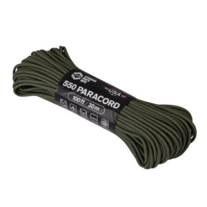 Paracord 550 Fallschirmschnur 30 Meter Olive belastbar bis 250 kg.