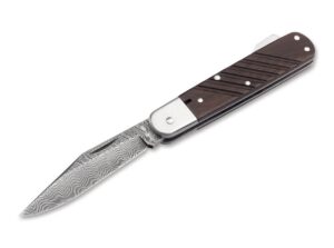 Böker Solingen 98k-Damast Taschenmesser mit Walnussholz Griff