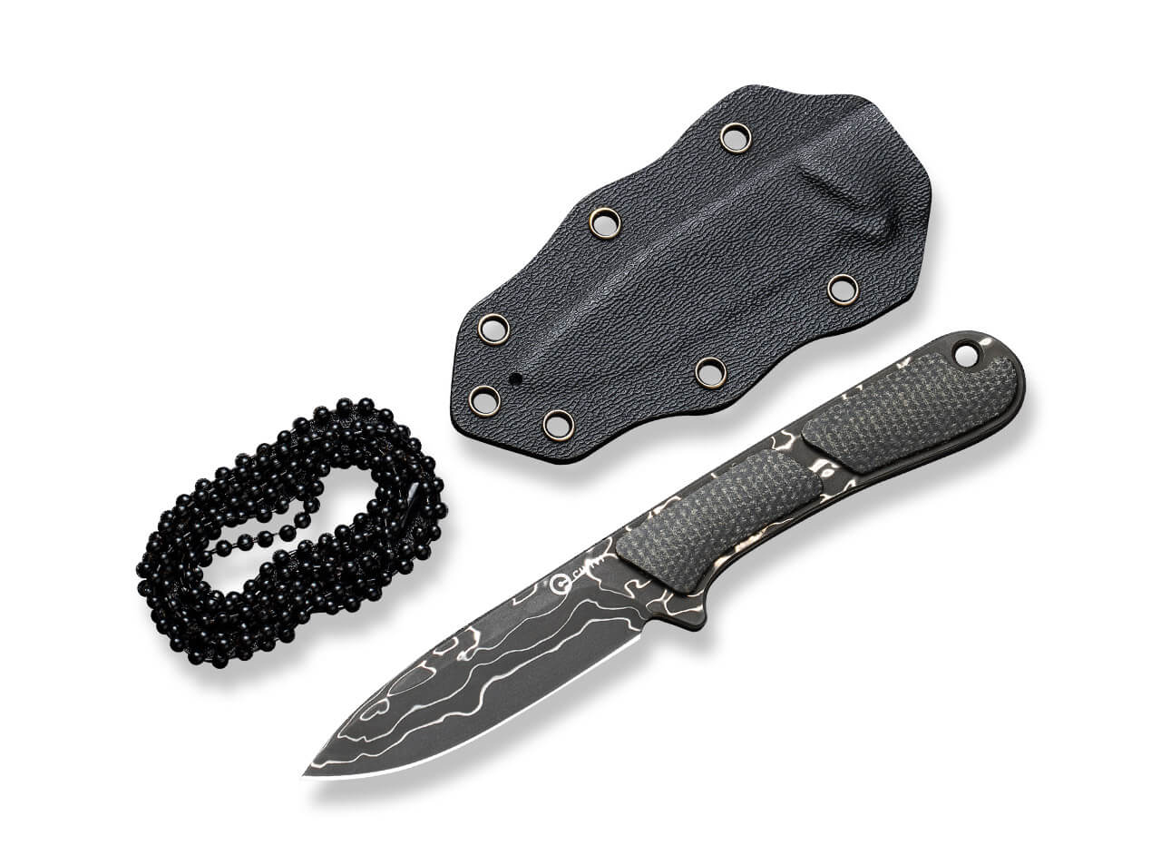 CIVIVI Mini Elementum Fixed Micarta Dark Green Damascus mit Scheide – Bild 3