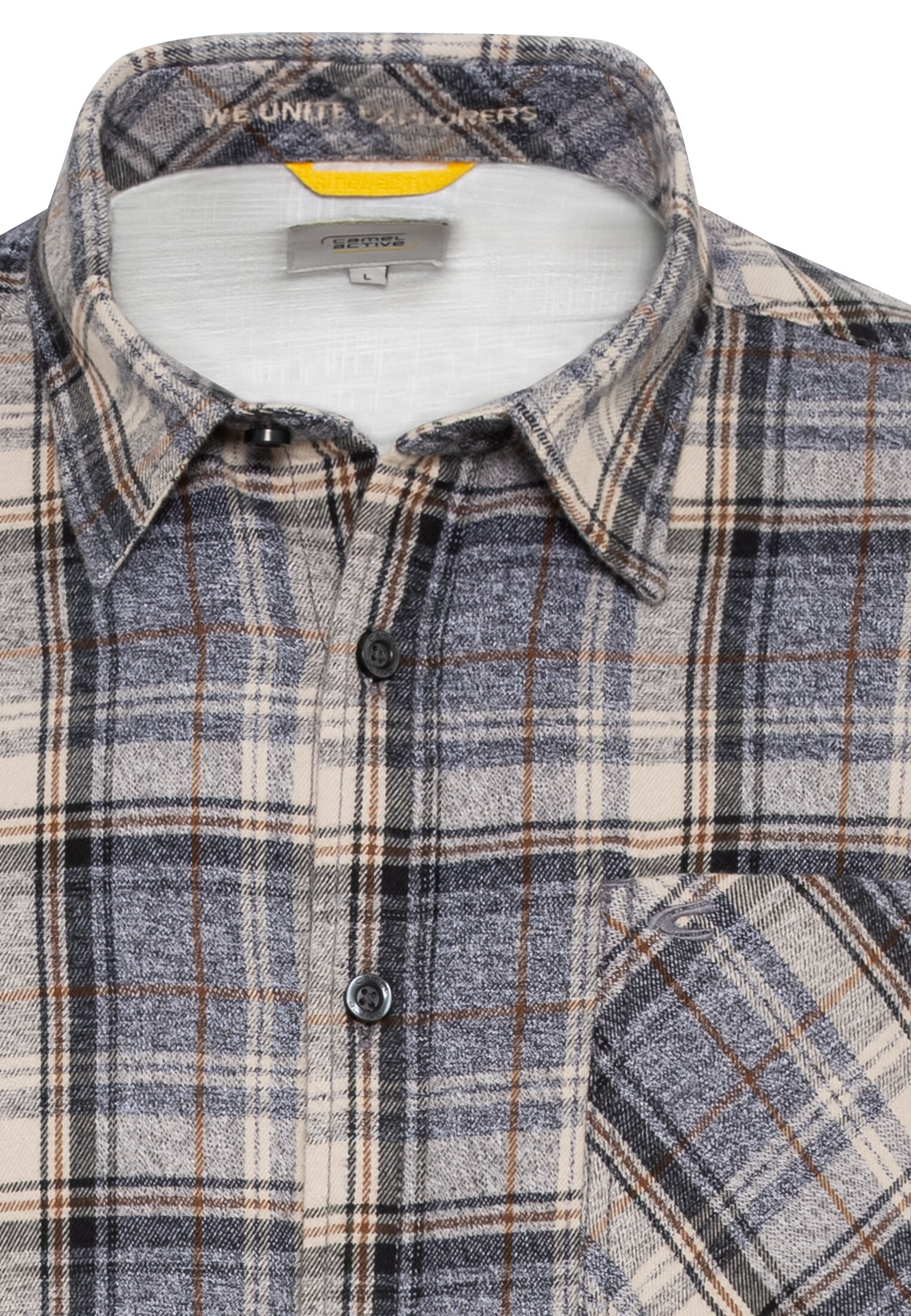 camel active Herren Flanellhemd karo grau – Bild 3