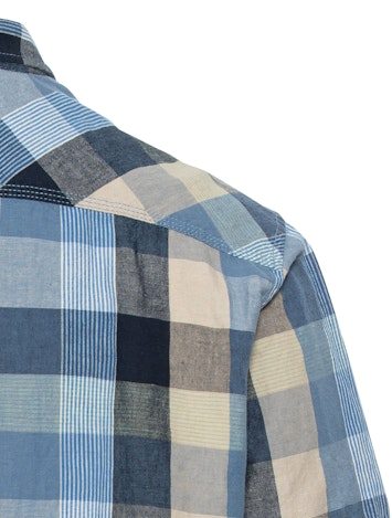 Camel Active Herren Kurzarm Hemd Caro aus Leinenmix in Blau – Bild 4