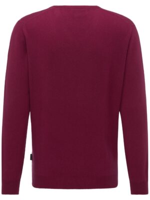 Fynch Hatton Herren Strick Pullover V-Ausschnitt Cashmere rot