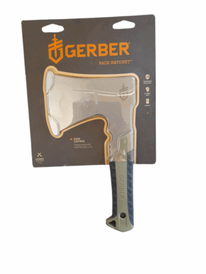 Gerber Flachbeil mit gummierten Griff und Futteral