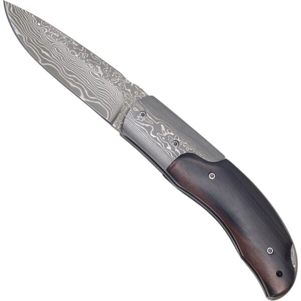 Haller Damast Taschenmesser mit Ebenholz-Griff