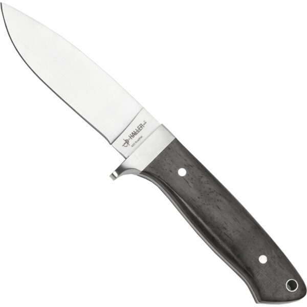 Haller feststehendes Messer mit Ebenholz Griff und Gürtelscheide