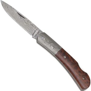 Haller Taschenmesser mit Damast Stahl und Schlangenholz Griff