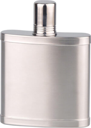 Flachmann aus rostfreiem Stahl mit Trinkkappe, 180ml