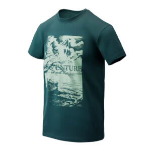Helikon-Tex T-Shirt aus Baumwolle, Adventure is out there, grün