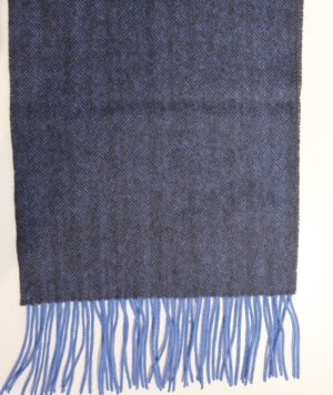 Hemley Herren Wollschal Fishgrat blau