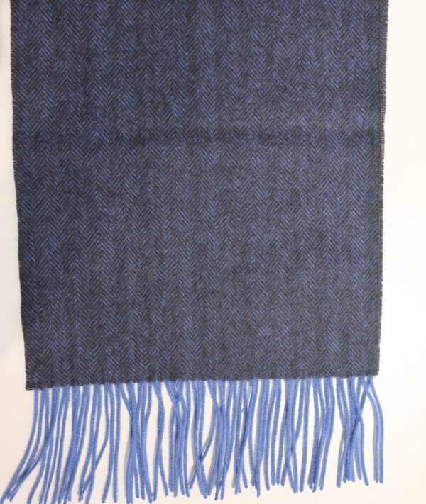Hemley Herren Wollschal Fishgrat blau