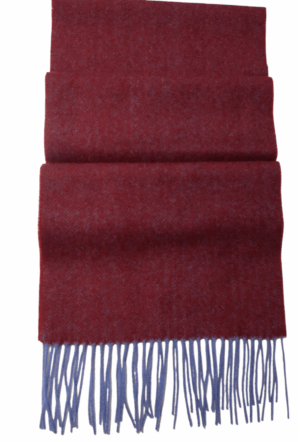 Hemley Herren Wollschal Fishgrat rot/blau