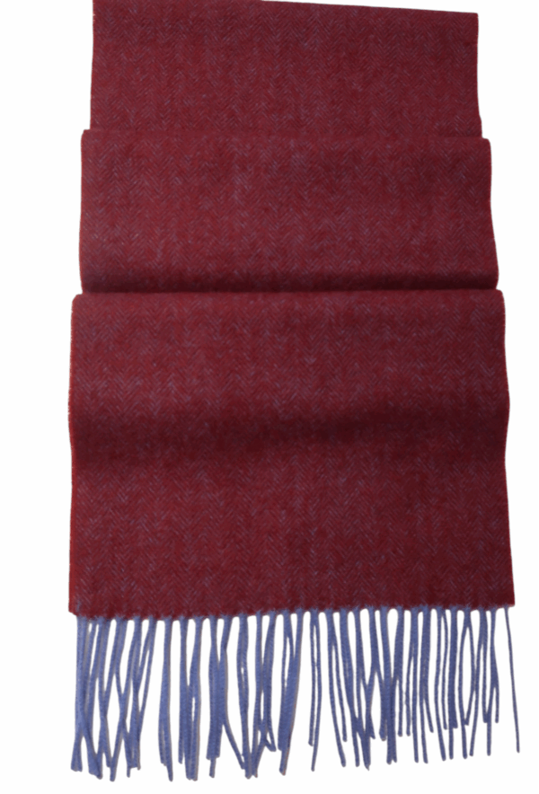 Hemley Herren Wollschal Fishgrat rot/blau