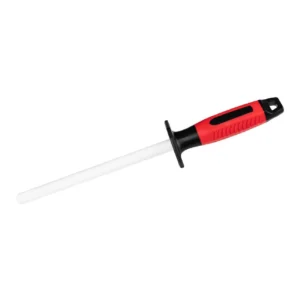 Keramik Wetzstab mit Diamantscheibe, 1000 / 400 Körnung, 20cm, rot