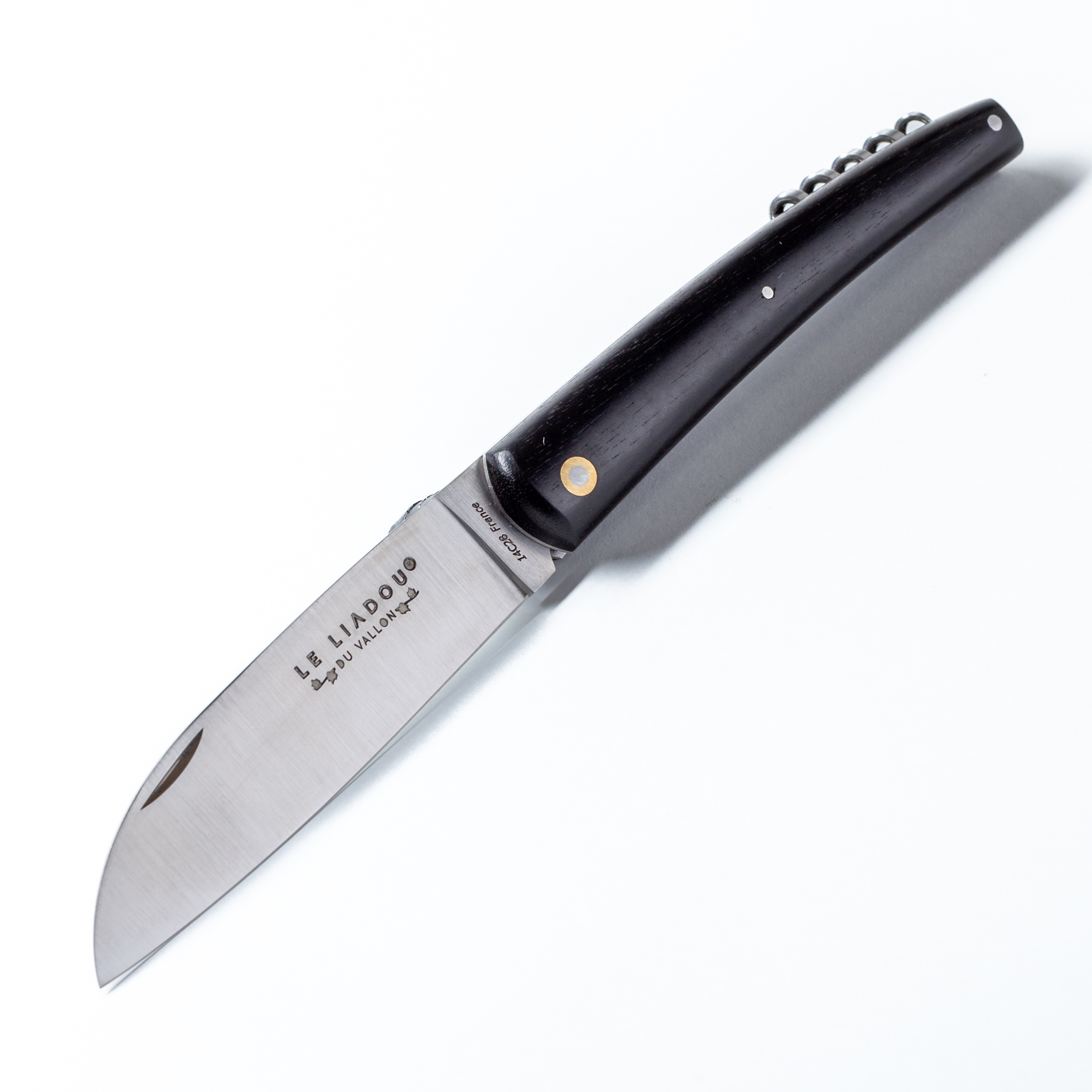 Le Liadou Taschenmesser mit Korkenzieher aus Ebenholz Griff