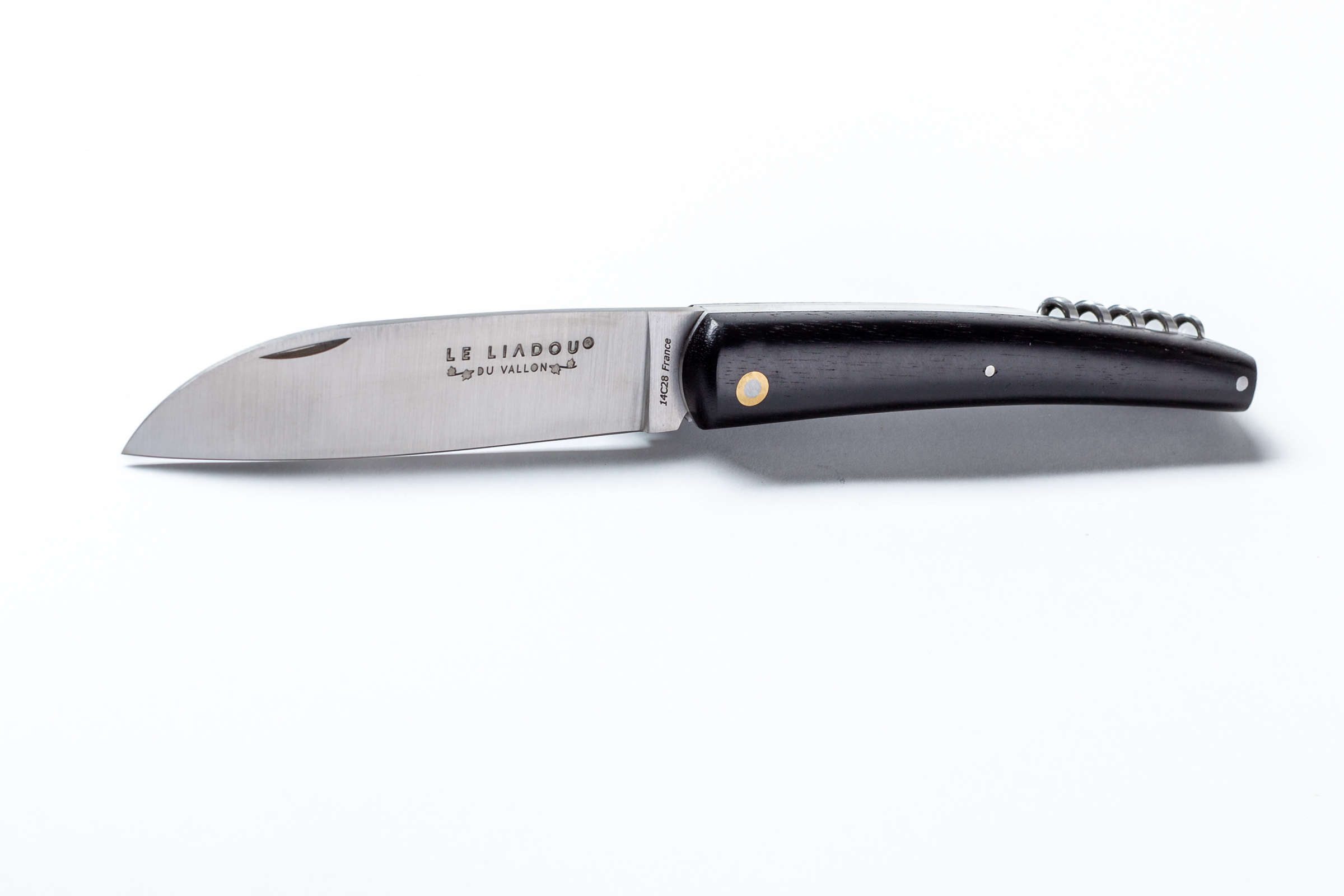 Le Liadou Taschenmesser mit Korkenzieher aus Ebenholz Griff – Bild 3