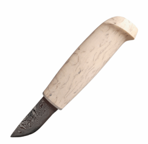 Marttiini ICE CRYSTAL DAMAST feststehendes Messer, Maserbirkenholz