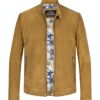 Milestone Herren Übergangsjacke Lederjacke Forest braun – Bild 2