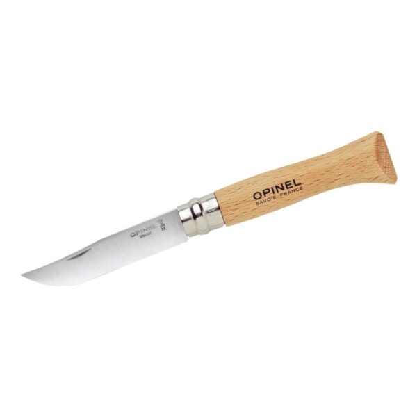 Opinel Taschenmesser mit Buchenholz Griff in Größe No 06, rostfreiem Stahl