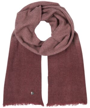 Pierre Cardin leichter Webschal Zickzack und uni dunkelrot