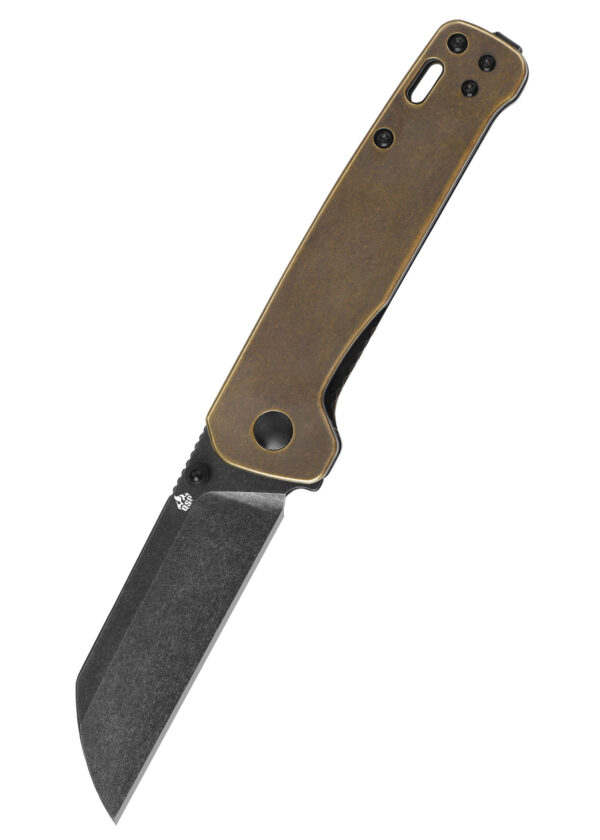 QSP Penguin Einhandmesser mit D2 Stahl und Messinggriff