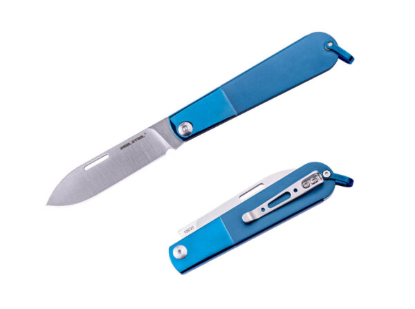 Real Steel Real Barlow RB-3 Drop Point, Taschenmesser, blau