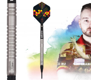 Softdarts Dimitri van den Bergh Maestro, 70% Tungsten, 18g, Silber