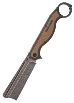 Black Ronin Straight Razor Einhandmesser mit ABS mit TPR-Einlagen Griff