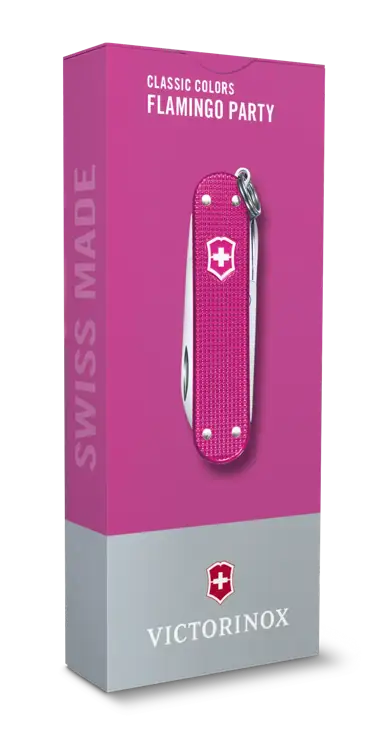 Victorinox Classic SD Alox Flamingo Party Taschenmesser für den Schlüsselbund in rosa – Bild 4