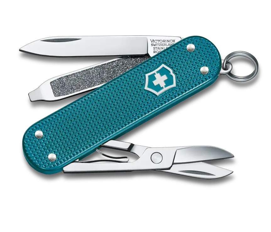 Victorinox Classic SD Alox Wild Jungle Taschenmesser für den Schlüsselbund in blau
