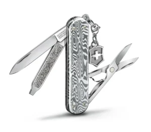 Victorinox Classic SD Brilliant Damast Taschenmesser mit 5 Funktionen