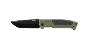 Walther PDP Einhandmesser mit Tantoklinge Glatt aus D2-Stahl in Olive