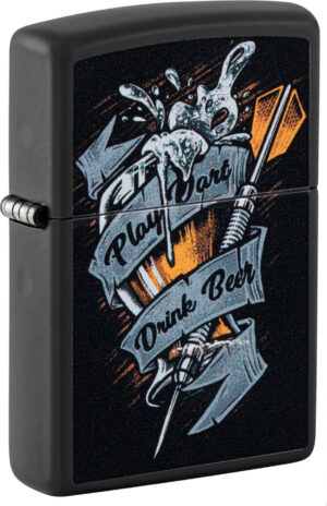 ZIPPO Benzinfeuerzeug "Darts Design/Play Dart", color Image, schwarz