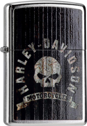 ZIPPO Benzinfeuerzeug "H.D. Metal Skull" in schwarz