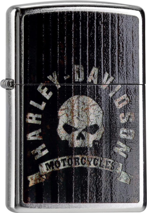 ZIPPO Benzinfeuerzeug "H.D. Metal Skull" in schwarz